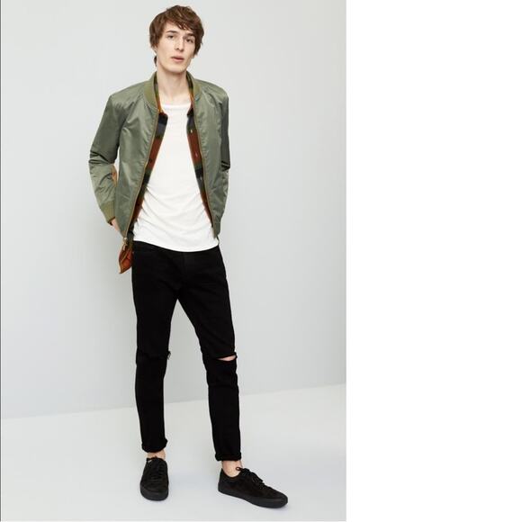 Frame Men’s L’Homme Skinny Jeans in Noir Slits Size 31 - Picture 2 of 12